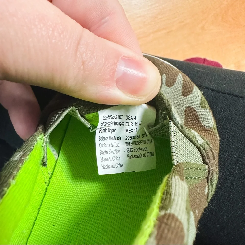 Wonder Nation Green Brown Camouflage Dinosaur Slip-on Sneakers Baby Boy Size 4